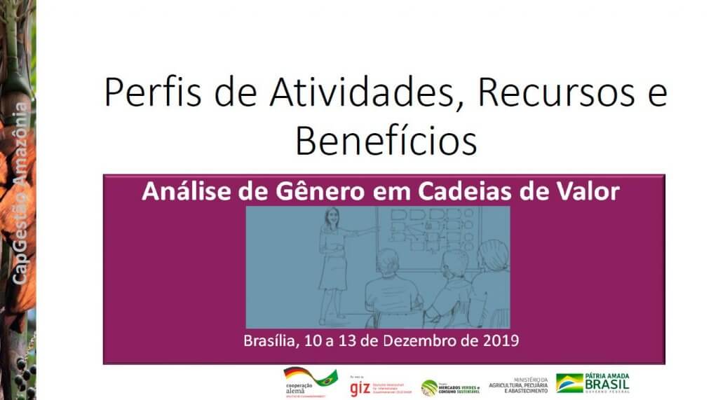 A apresentação traz um questionário com propostas de perguntas para serem usadas em entrevistas de campo com mulheres e homens.