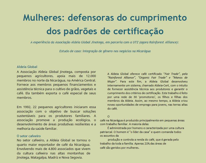 Mulheres: defensoras do cumprimento dos padrões de certificação