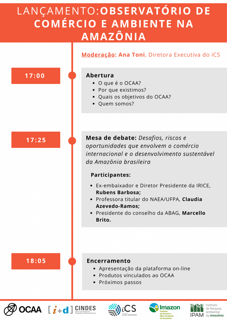 Programação do evento de lançamento da plataforma OCAA. Foto: Divulgação/OCAA