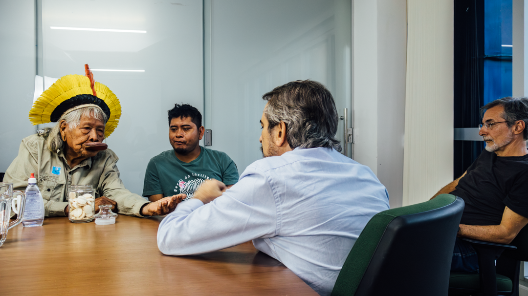 Cacique Raoni visita IPAM e faz apelo por defesa da natureza